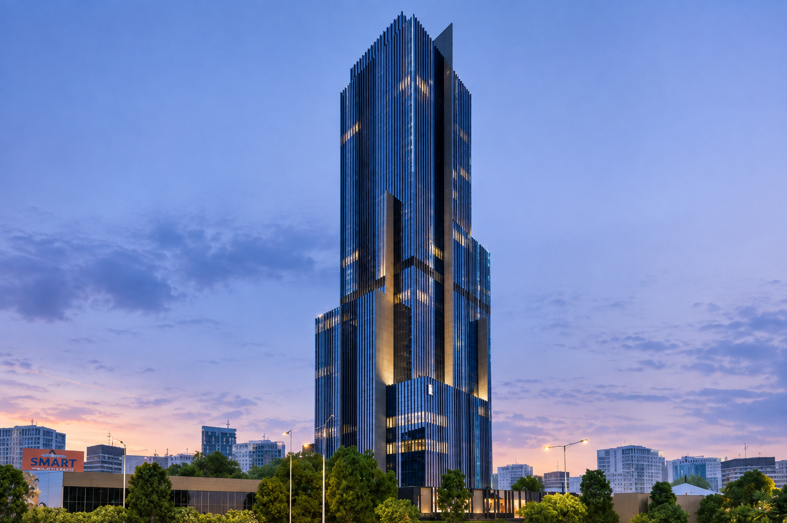 Titanium World Tower by Goyal & Co. architectural view in S.G. Highway